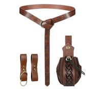 Erconsso Accessori per costume da pirata, set da donna con cintura rinascimentale, borsa per cosplay, accessori per donne e adulti, congressi, teatro, servizi fotografici, feste, Marrone, Refer to