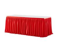 Erconsso Gonna da scrivania, 1,8 m, rettangolare, plissettata, decorazione per la casa per eventi, interni ed esterni, decorazioni natalizie, Halloween, compleanno, sesso rivelazione banchetto