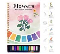 Erconsso Libri Di - Set Acquerelli Adulti Quaderno Operativo Con 12 Colori,Kit Pittura Arte Colorare Disegno Per Ragazzi - Corso Arte Esordienti