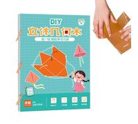 Erconsso Libro di apprendimento della geometria per bambini - Libro di apprendimento della geometria 3D con cordino, materiale didattico per studenti, bambini, ragazzi e ragazze