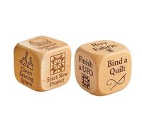 Erconsso Set di 2 dadi in legno per quilting, divertenti per trapuntare, decidere, per cucito, trapunte divertenti, strumento di ispirazione, per uomini, donne, amanti del cucito, familiari, 2 x 2 x 2