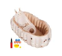 Erconsso Vasca da bagno gonfiabile per bambini, vaschetta portatile con pompa integrata e giocattolo per il bagno, bacino doccia pieghevole indispensabile per casa, hotel, viaggi all'aperto, bagno