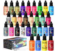 ERCorArt Set di 30 colori per aerografo, kit di pittura ad aerografo, a base d'acqua, per modellini, scarpe, vetro, legno, plastica, vernice acrilica per aerografo per artigianato fai da te, 20 ml