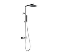 ERCOS Kit Colonna Doccia Completo Di Asta Soffione e Doccietta , Kit Doccia Stile Moderno, Soffione Quadrato 250X250 MM e Flessibile Antitorsione Di 1500 MM, Con Deviatore A Due Vie