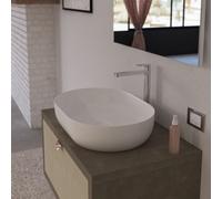 ERCOS Lavabo Ovale da Appoggio Senza Troppo Pieno Serie Musa - 60cm Cod. MUSA0002 - Vari Colori