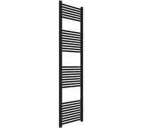 ERCOS Scaldasalviette Termoarredo Bagno Dimensioni 500x1800 MM Radiatore Colore Nero Opaco , Attacchi da 1/2" Fornito Con Kit Montaggio e Kit Valvola e Detentore Termostabilizzante 1/2"