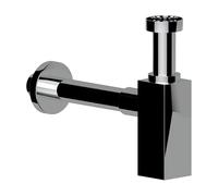 Sifone design a bottiglia squadrato per lavabo 1''1/4 cromato - PONSI
