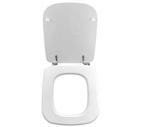 ERCOS Tavoletta Wc Compatibile Con Wc Conca H 433 MM L 346 MM , Sedile Wc Con Cerniere Cromate Interasse 160 MM , Copriwater Colore Bianco