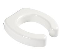 ERCOS Tavoletta Wc Universale Con Ciambella Rialzata Senza Coperchio H 417 MM L 370 MM , Sedile Wc Con Cerniere Cromate Interasse 155 MM , Copriwater Colore Bianco