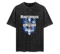 ERDANGJIA Martinique Flag Unisex T-Shirt Black Mens Top Tee XXL