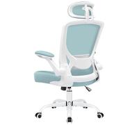 ERDOM Sedia da ufficio Ergonomica, con Poggiatesta regolabile, braccioli, girevole fino a 135°, in Rete Portata Massima 150 kg