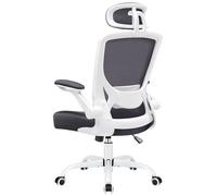 ERDOM Sedia da ufficio Ergonomica, con Poggiatesta regolabile, braccioli, girevole fino a 135°, in Rete Portata Massima 150 kg