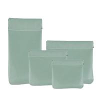 Erebloom Leather Pouch,Pouchic-Personalized Snap Closure Leather Organizer Pouch,Mini Portable Cosmetic Bags for Women (Green)
