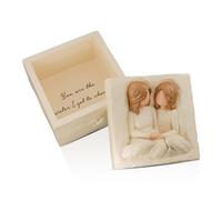 Eremaoy Regalo per Sorella e Migliore Amica, Scatola dei Ricordi dell'Amicizia, Compleanno Donna, Statua delle Sorelle in Resina