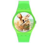 EREMITI JEWELS Orologio Personalizzato ultra leggero da polso - SOFT GUM - Stampa alta definizione con marcatempo in rilievo 3d effect (Verde)