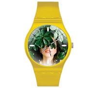 EREMITI JEWELS Orologio Personalizzato ultra leggero da polso - SOFT GUM - Stampa alta definizione con marcatempo in rilievo 3d effect (Giallo)