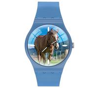 EREMITI JEWELS Orologio Personalizzato ultra leggero da polso - SOFT GUM - Stampa alta definizione con marcatempo in rilievo 3d effect (Azzurro)