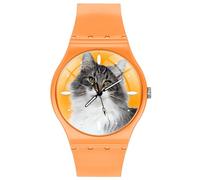 EREMITI JEWELS Orologio Personalizzato ultra leggero da polso - SOFT GUM - Stampa alta definizione con marcatempo in rilievo 3d effect (Arancione)