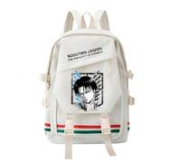 Eren Jaeger/Erwin Smith, zaino 29 x 13 x 45 cm, grande capacità, zaino per la scuola con cartoni animati, per studenti, borse a tracolla per adolescenti, Bianco 02, 29*13*45cm
