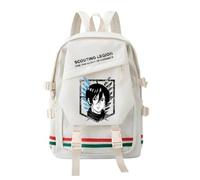 Eren Jaeger/Erwin Smith, zaino 29 x 13 x 45 cm, grande capacità, zaino per la scuola con cartoni animati, per studenti, borse a tracolla per adolescenti, Bianco 03., 29*13*45cm