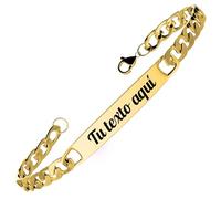 ErenBros Schiava uomo personalizzato con incisione laser | Bracciale personalizzato in acciaio inossidabile | Regalo di compleanno e festa del papà, 18 CM, Acciaio inossidabile, no