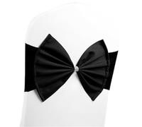 ERERE 10 Fasce Elastiche for sedie da Matrimonio, Non richiedono Legature, for Banchetti e Feste, for Un Facile Styling degli Eventi.(Black)