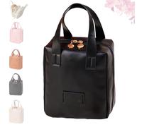 Eretinputc Makeup Bag, 2024 New Portable Premium Makeup Bag, PU Large Capacity Travel, Make Up Organizer Bags (Black)