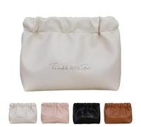 Eretinputc Makeup Bag, 2024 New Premium Makeup Bag, Large Capacity Multi Compartment Travel Makeup Bag, PU Leather Toiletry Cosmetic Bag for Women and Girls Gifts (S-White)