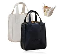Eretinputc Makeup Bag, 2024 New Premium Makeup Bag, Multi Compartment Waterproof Travel Makeup Bag, Fashion PU Leather Makeup Bag (Creamy White+Black)