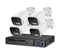 ERETYRET 8MP 4K Ai Face Detection Di Telecamere Di Sicurezza POE NVR Kit CCTV Video Record Outdoor Home Telecamera Di Sorveglianza Audio Umana Facile Da Installare(None,4CH NVR 4 AI Camera)