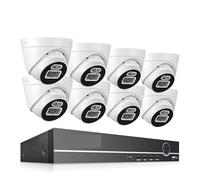 ERETYRET Telecamera Di Videosorveglianza Da 5 MP 8CH POE NVR AI Face Detect Dome Registratore Audio Bidirezionale For Interni Di Sicurezza Notturna A Colori Facile Da Installare(1T,8CH NVR 8 Cameras)