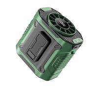 ERETYRET Ventilatore Portatile Da Appendere Alla Vita Con Display Digitale, 100 Livelli Di Raffreddamento, 5000 MAh, Clip Posteriore For Il USB Clip Mani Libere(Green)