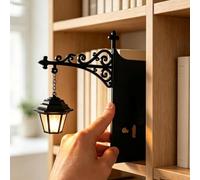 EREYTJ Lanterna per biblioteca, illuminazione decorativa per libreria, luce notturna a LED calda, lampada da scaffale in miniatura, lampada da libreria in legno vintage, decorazione letteraria per