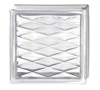 erfe Vetromattone Trasparente Decorato Vintage Harlequin cm. 19x19x8-6 pezzi