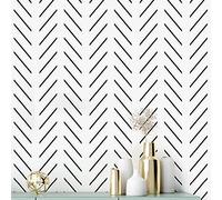 Carta da parati a righe in bianco e nero a righe carta da parati autoadesiva moderna da parete rimovibile con motivo geometrico bianco e nero, decorazione in pellicola vinilica