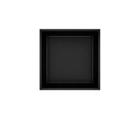 Erfu Bagno da incasso - Moderna nicchia da parete in acciaio inox | Mensola da incasso per doccia e bagno (nero opaco, 305 x 305 x 100 mm)
