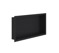 Erfu Bagno da incasso - Moderna nicchia da parete in acciaio inox | Mensola da incasso per doccia e bagno (nero opaco, 300 x 600 x 70 mm)
