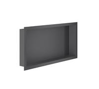 Erfu Bagno da incasso - Moderna nicchia da parete in acciaio inox | Mensola da incasso per doccia e bagno (bronzo grigio, 300 x 600 x 70 mm)