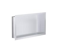 Erfu Bagno da incasso - Moderna nicchia da parete in acciaio inox | Mensola da incasso per doccia e bagno (acciaio inox, 300 x 600 x 70 mm)