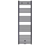 Erfu Scaldasalviette con attacco centrale, scaldasalviette, scaldasalviette, scaldasalviette (nero, 1800 x 600 mm)