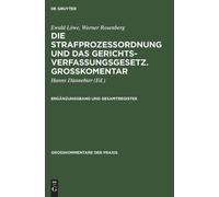 Ergänzungsband und Gesamtregister (Copertina rigida) Großkommentare Der Praxis
