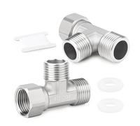 ERGAOBOY 1 pezzi 304 in acciaio inox 3 vie destra flessibile mobile Tee connettore, 3/4 "maschio BSP T-Fitting tubo dado Unione per spruzzatore, valvola ad angolo, braccio doccia