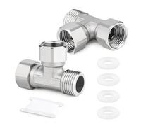 ERGAOBOY 2 pezzi 304 acciaio inox 3 vie sinistra e superiore 2 estremità flessibile mobile Tee connettore, 3/4 "maschio T adattatore raccordo, valvola angolare, braccio doccia