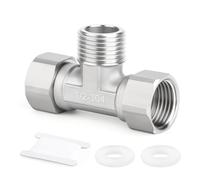 ERGAOBOY 2 pezzi 304 in acciaio inox 3 vie sinistra e destra 2 estremità flessibile mobile Tee connettore, 1/2 "maschio T forma connettore, valvola ad angolo, braccio doccia