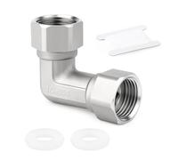 ERGAOBOY 2 pezzi 304 in acciaio inox 90 gradi gomito 2 estremità flessibile connettore mobile, 1/2" raccordi di tubo femminile per spruzzatore, valvola ad angolo, braccio doccia