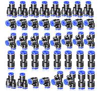 ERGAOBOY 40 Pezzi Kit Assortimento Raccordi Pneumatici 6MM | Set Misto Push to Connect Include Connettori Dritto, Gomito, T e Splitter per Tubi