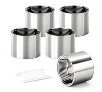 ERGAOBOY 5 pezzi di raccordi per tubi in acciaio inossidabile 304, 1-1/2" BSP femmina x 1-1/2" BSP femmina connettori di accoppiamento diritti filettati adattatori per raccordi per tubi