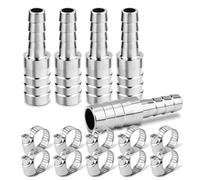 ERGAOBOY 5 pezzi in acciaio inossidabile 304 da 25mm a 8mm Adattatore per tubo flessibile con raccordo a barbiglio, Connettori per intercooler raffreddati ad acqua, adatti per acqua, liquidi e aria