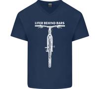 Ergastolano Behind Bars Ciclismo Divertente Uomo Scollo A V Cotone T-Shirt