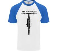 Ergastolano Behind Bars Divertente Ciclismo Ciclisti Uomo S/S Baseball T-Shirt